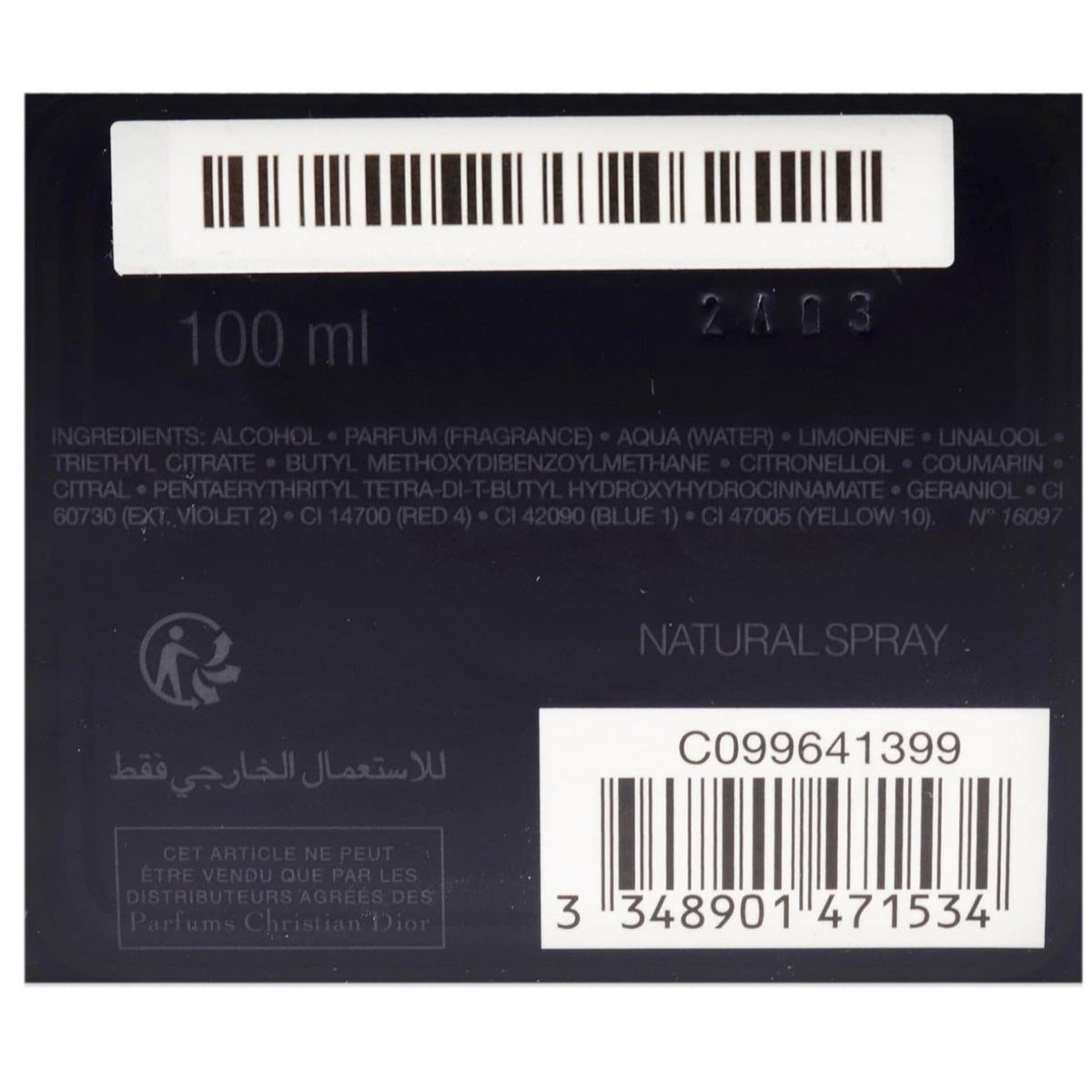 Dior Sauvage Eau de Toilette for Men 3.4oz 100ml