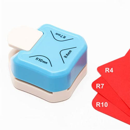 QIQQIKIN 3-in-1 Paper Corner Rounder – R4mm/R7mm/R10mm, Adjustable Corner Cutter Punch for Crafts, Photos, Cards & Scrapbooking