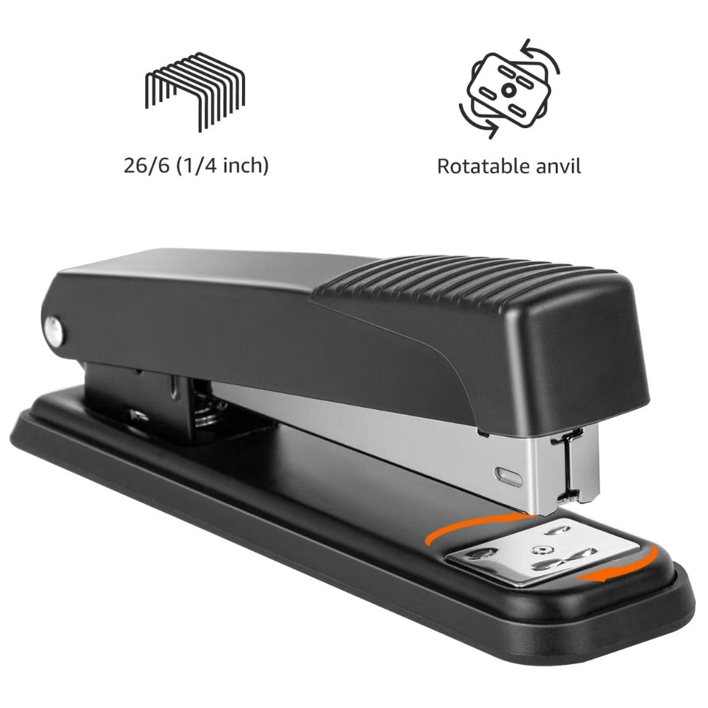 Amazon Basics Full-Strip Metal Office Desktop Stapler – 20 Sheet Capacity, 3-Pack, Black