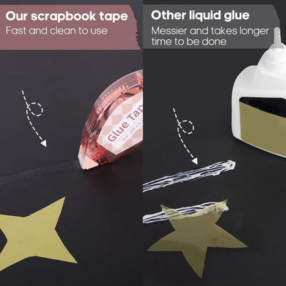 Secopad Scrapbook Glue Tape – 4 Pack Craft Adhesive Tape Runners, 26 ft Each, Light-Colored Shells